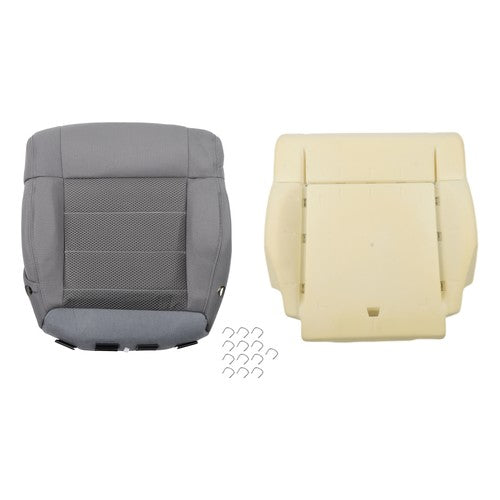 Cloth Passenger Bottom Seat Cover&Foam Cushion Gray For Jeep Wrangler 2007-2012