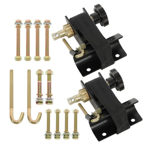 2 × Ladder Rack Ratchet Straps w/ J-Hook 1.5"×7.5' Black Retractable Ratchet Tie
