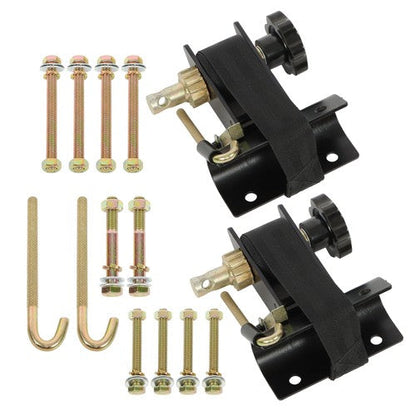 2 × Ladder Rack Ratchet Straps w/ J-Hook 1.5"×7.5' Black Retractable Ratchet Tie