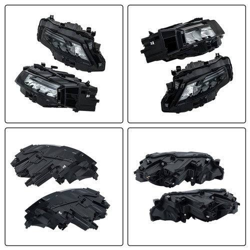LH+RH Side Black Housing For Nissan Rogue 2021-2023 Headlights Replacement LED