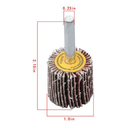 5 Pack 1" x 1" x 1/4" Shank Mounted Flap Wheels 80 Grit Aluminum Oxide
