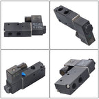DC 12V 3-Way 2 Position 1/4"PT Pneumatic Air Control NC Solenoid Valve w/ Light