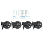 4 × 6" Heavy Duty Caster 360° steering Black W/Brake Quiet, Smooth