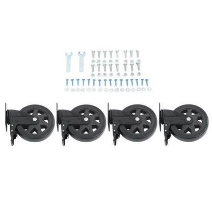 4 × 6" Heavy Duty Caster 360° steering Black W/Brake Quiet, Smooth