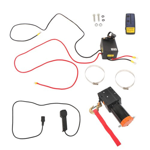 12V 2500LBS1.2HP Electric Winch 50ft Synthetic Rope Wireless & Wired Remote