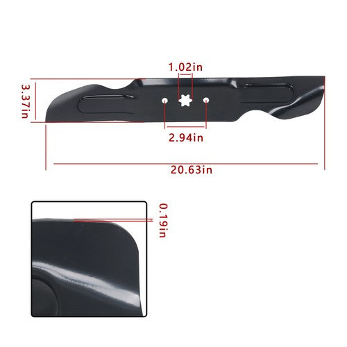 3 Pack Blade 742P05620 742-05620 490-110-C187 For Cub Cadet Ultima ZT2 60 Inch