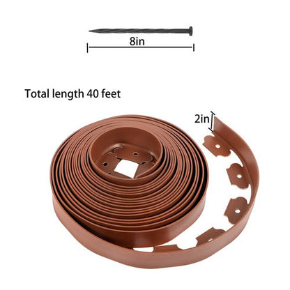2” No Dig Lawn Border L-shaped Lawn Garden Edging Kit W/ 40 Spikes Plastic 40FT