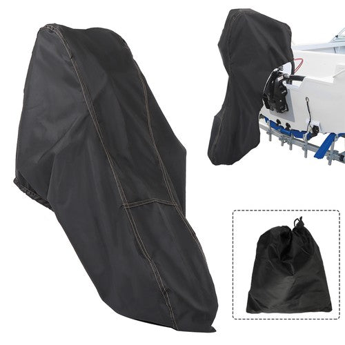 600D Full Waterproof 175-225hp Outboard Engine Covers Black Boat Motor Covers