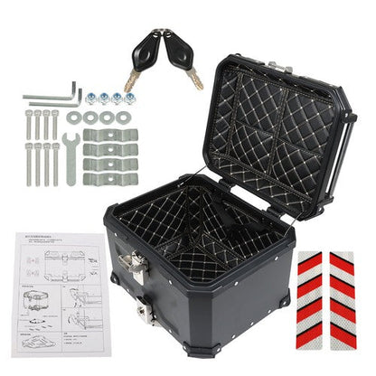 45L Black Motorcycle Top Case Tail Box Waterproof Luggage Scooter Trunk Storage