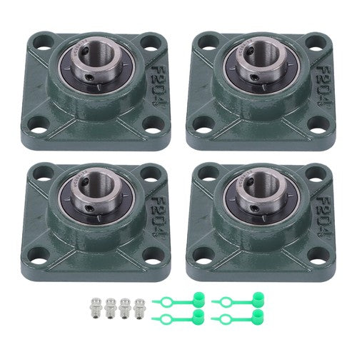 4Pcs UCP204-12 Cast Iron Pillow Block Flange Bearings - 3/4" hole with seat