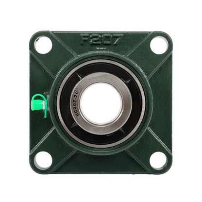 2 × UCF207-20 1-1/4" Bore Pillow Block Flange Bearing 4 Bolt Solid Base