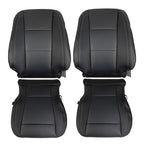 Black For Ford F150 2015-2017 Driver&Passenger Bottom And Top Seat Cover Leather