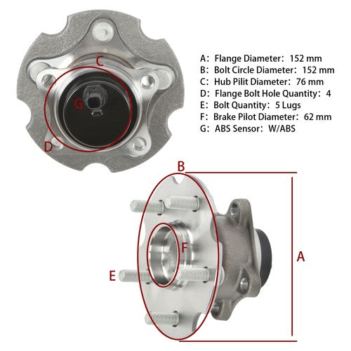 4Pc Front Rear Wheel Hub Bearings FWD For Toyota RAV4 06-12 Scion tC 11-16 New