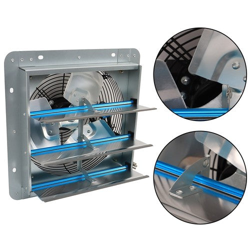 Aluminum 12" Wall Mounted Shutter Exhaust Fan With 1.65 Meters Power Cord Kit