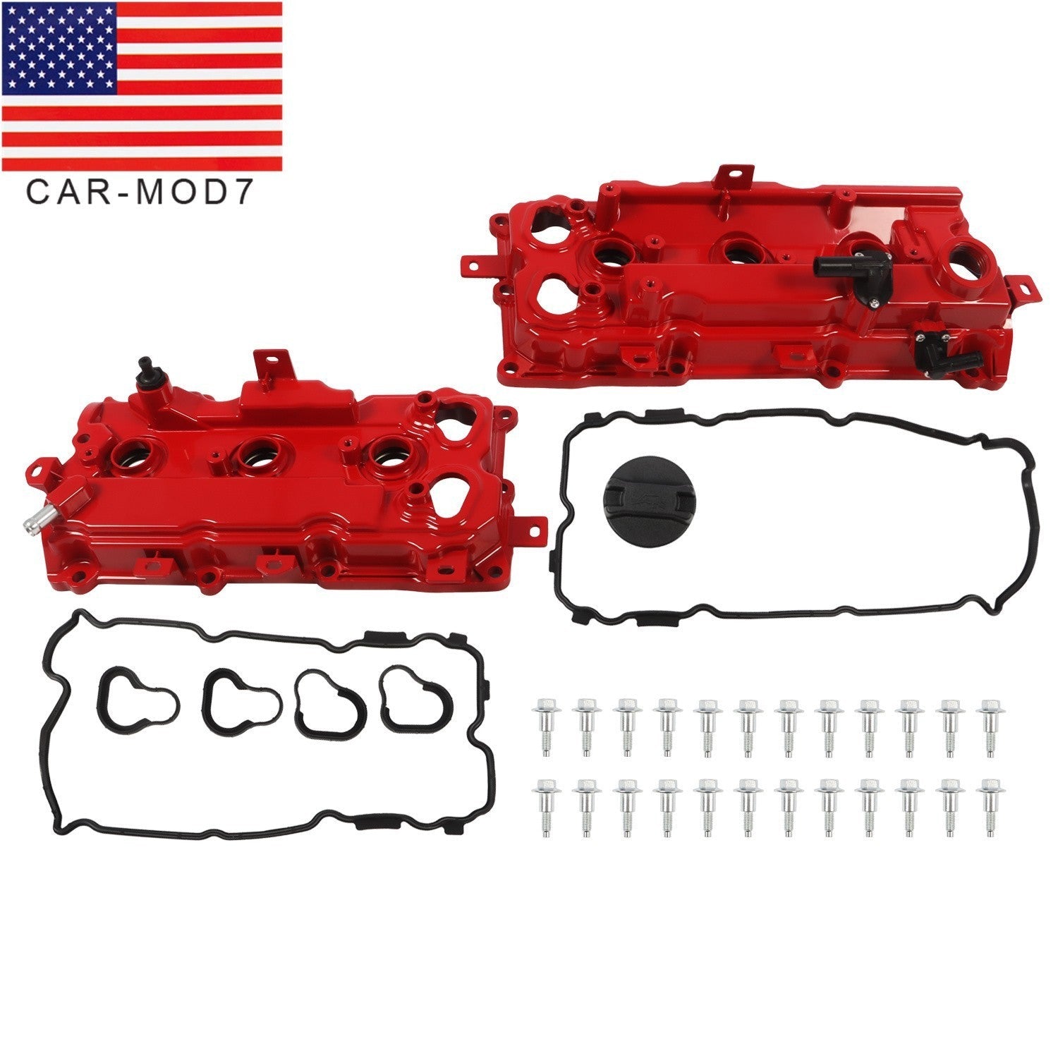 2Pcs Red Aluminum Valve Covers Set for 2009-20 Nissan Maxima Murano 3.5L