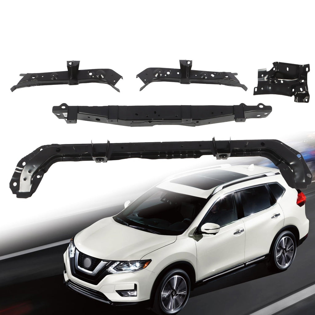 5PCS Radiator Support Brackets Left Right Upper Lower for Nissan Rogue 2014-20
