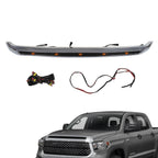 Chrome Front Upper Hood Bulge Molding Grille w/Lights for 2014-21 Toyota Tundra
