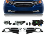 14-16 Honda Odyssey Clear Lens Bumper Fog Light Lamp w/ Bezel & Switch
