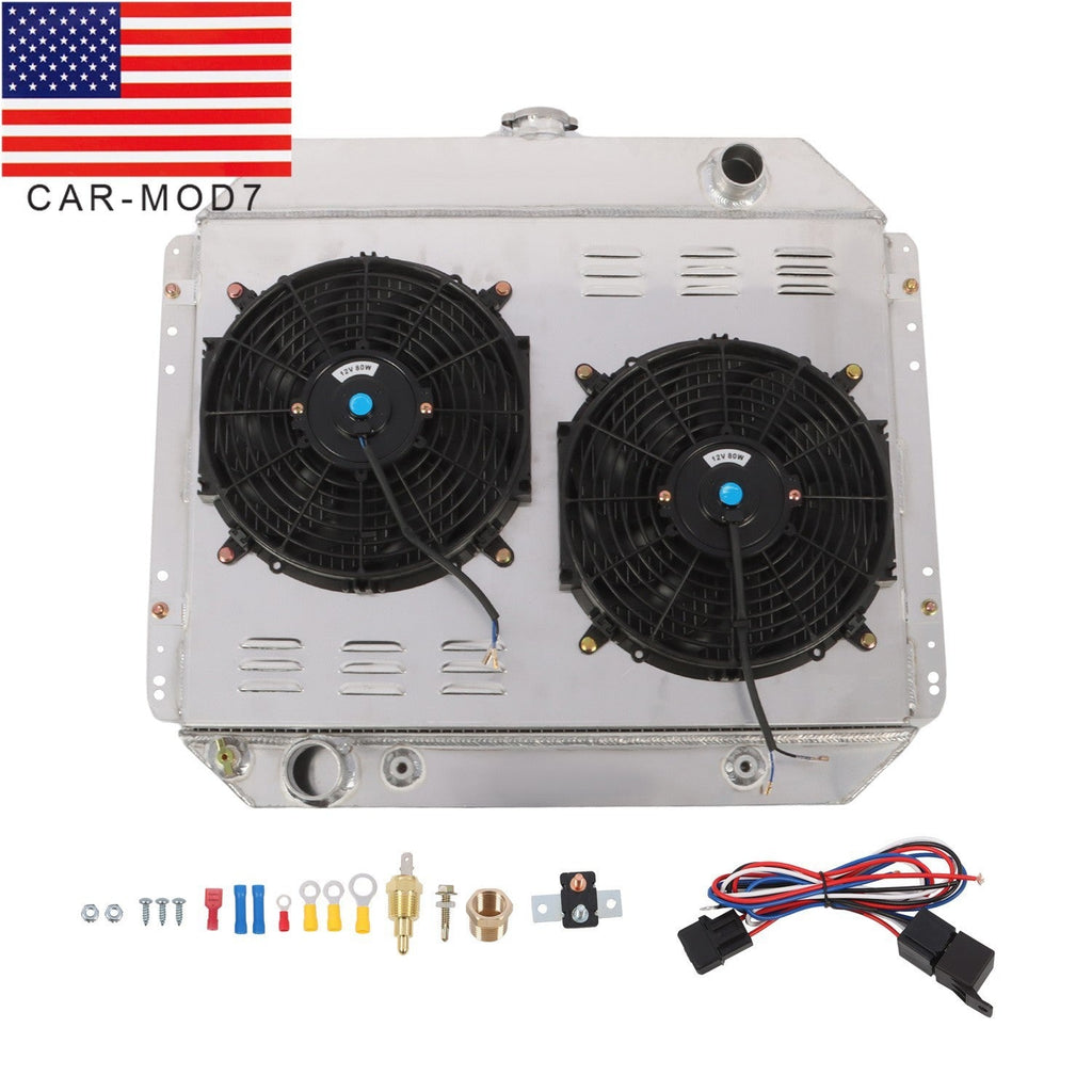 1966-1979 Ford F100 F150 F250 F350 Bronco V8 3-Row Radiator Fan Shroud Relay