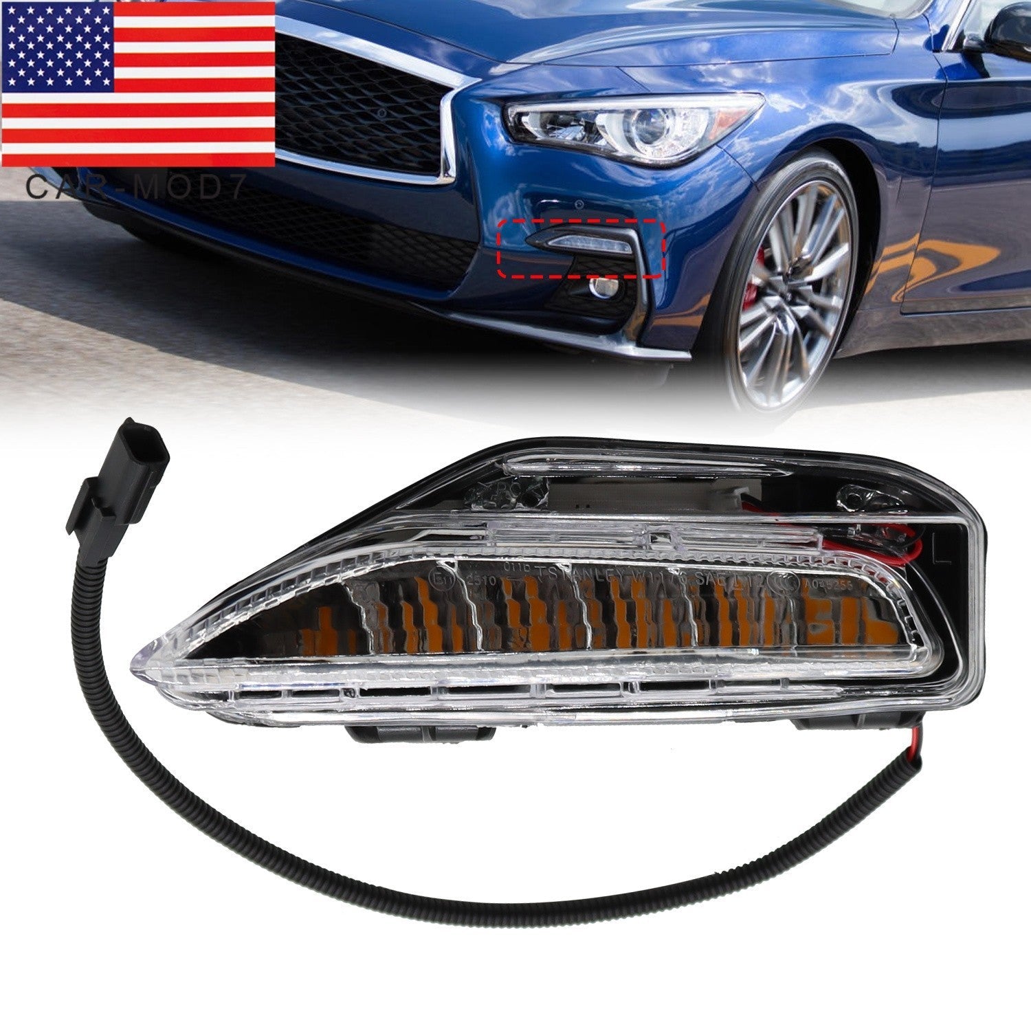 2014-2020 Infiniti Q50 Front Left Turn Signal Light Lamp LH Side Replacement