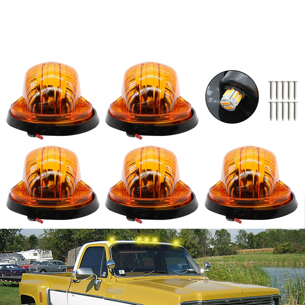 Amber Roof Top Cab Marker Lights + 194 LED for 1973-1987 Chevy GMC C/K