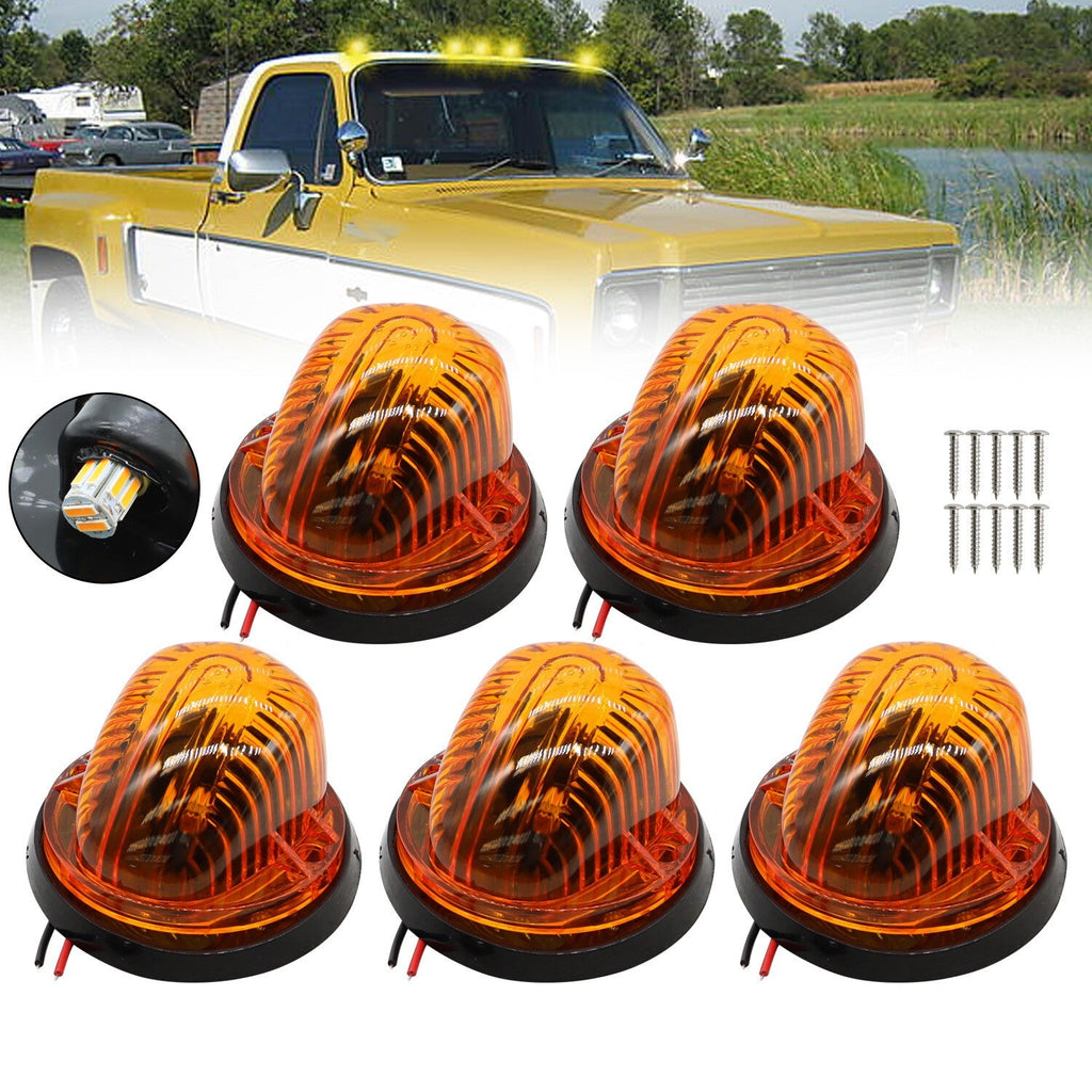 Amber Roof Top Cab Marker Lights + 194 LED for 1973-1987 Chevy GMC C/K