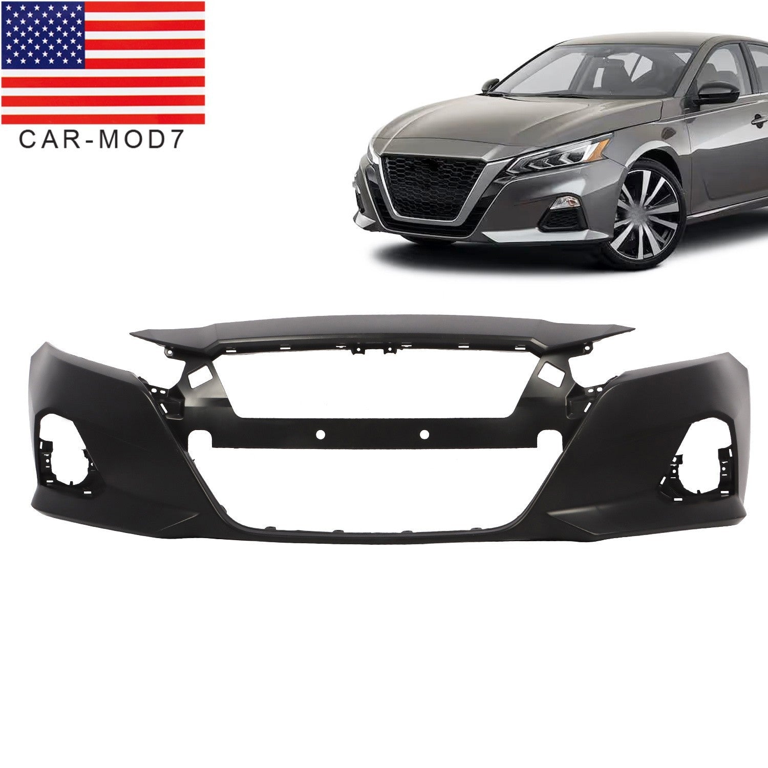 Primered Front Bumper Cover Fascia for 2019-2022 Nissan Altima S SL SR SV