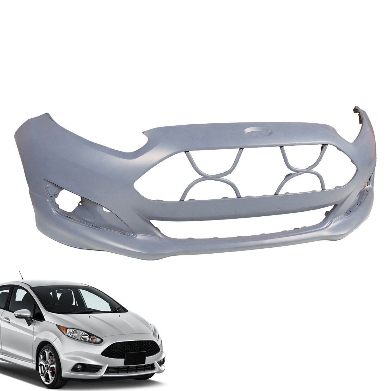Primered Front Bumper Cover for 2014-2019 Ford Fiesta Sedan Hatchback