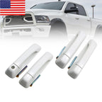 Set of 4 Bright White Front & Rear Door Handles for Dodge Ram 2012-2018