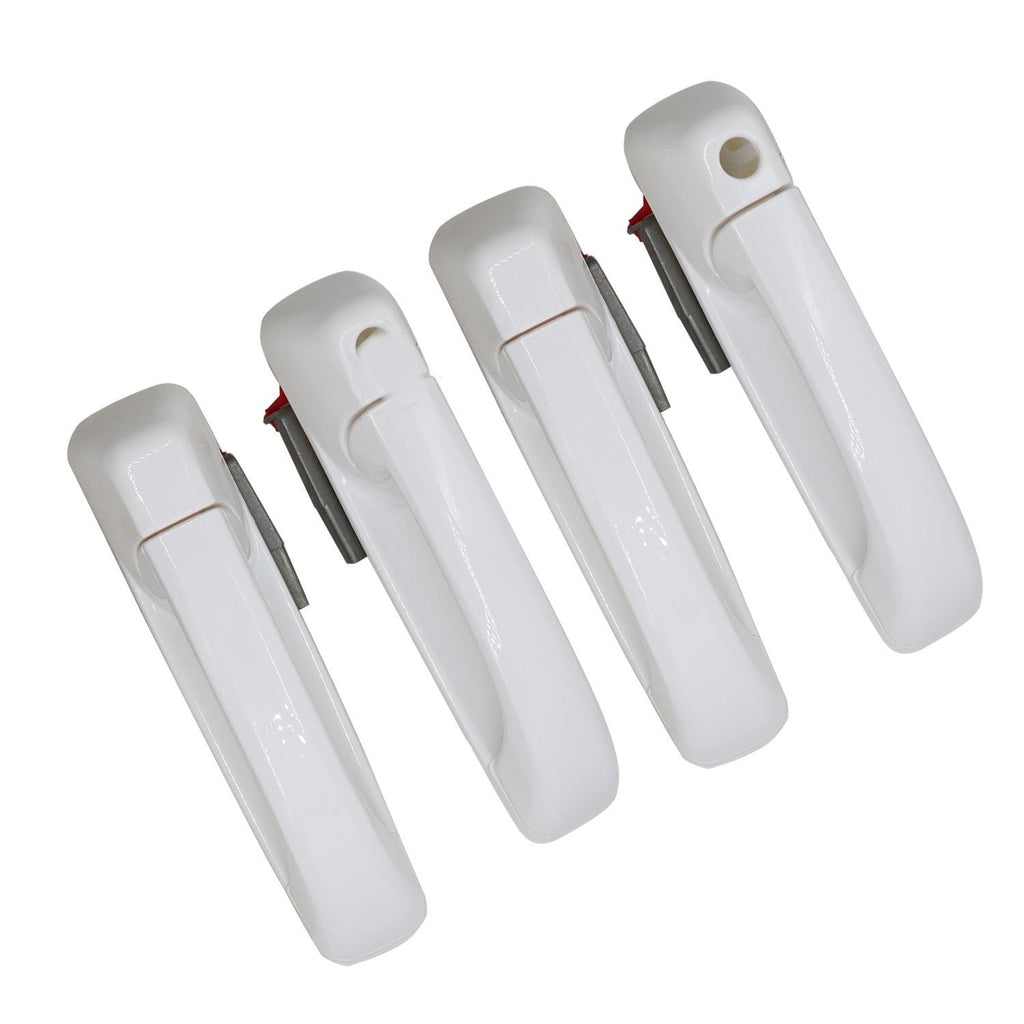 Set of 4 Bright White Front & Rear Door Handles for Dodge Ram 2012-2018