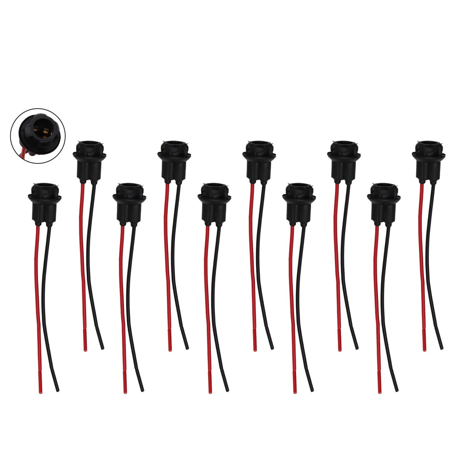 Pack of 10 T10 194 168 Pigtail Light Wiring Harness Socket Extension