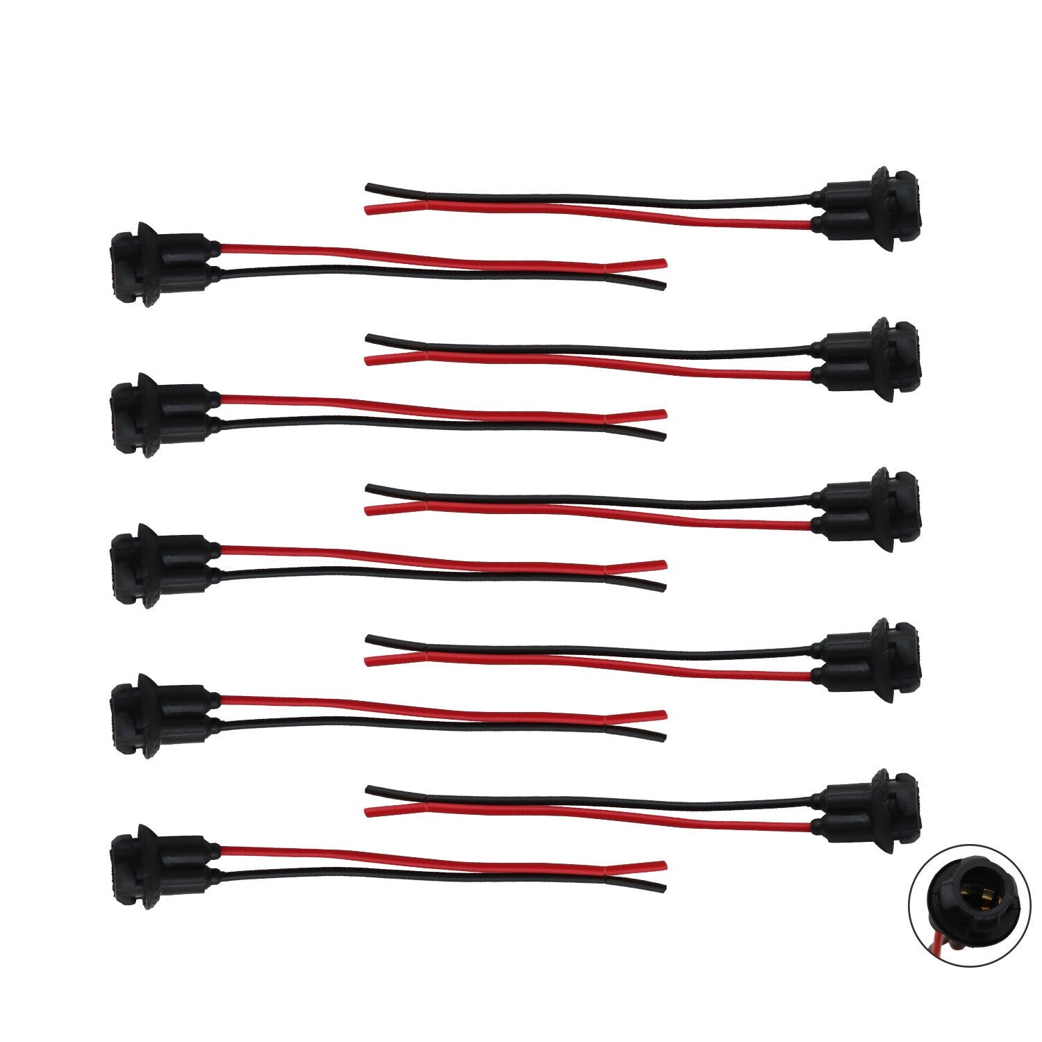 Pack of 10 T10 194 168 Pigtail Light Wiring Harness Socket Extension