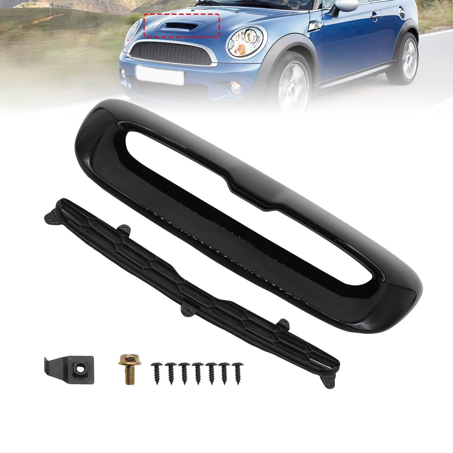 Painted Hood Vent Scoop for MINI COOPER R55-R59 S Bonnet 2007-2014