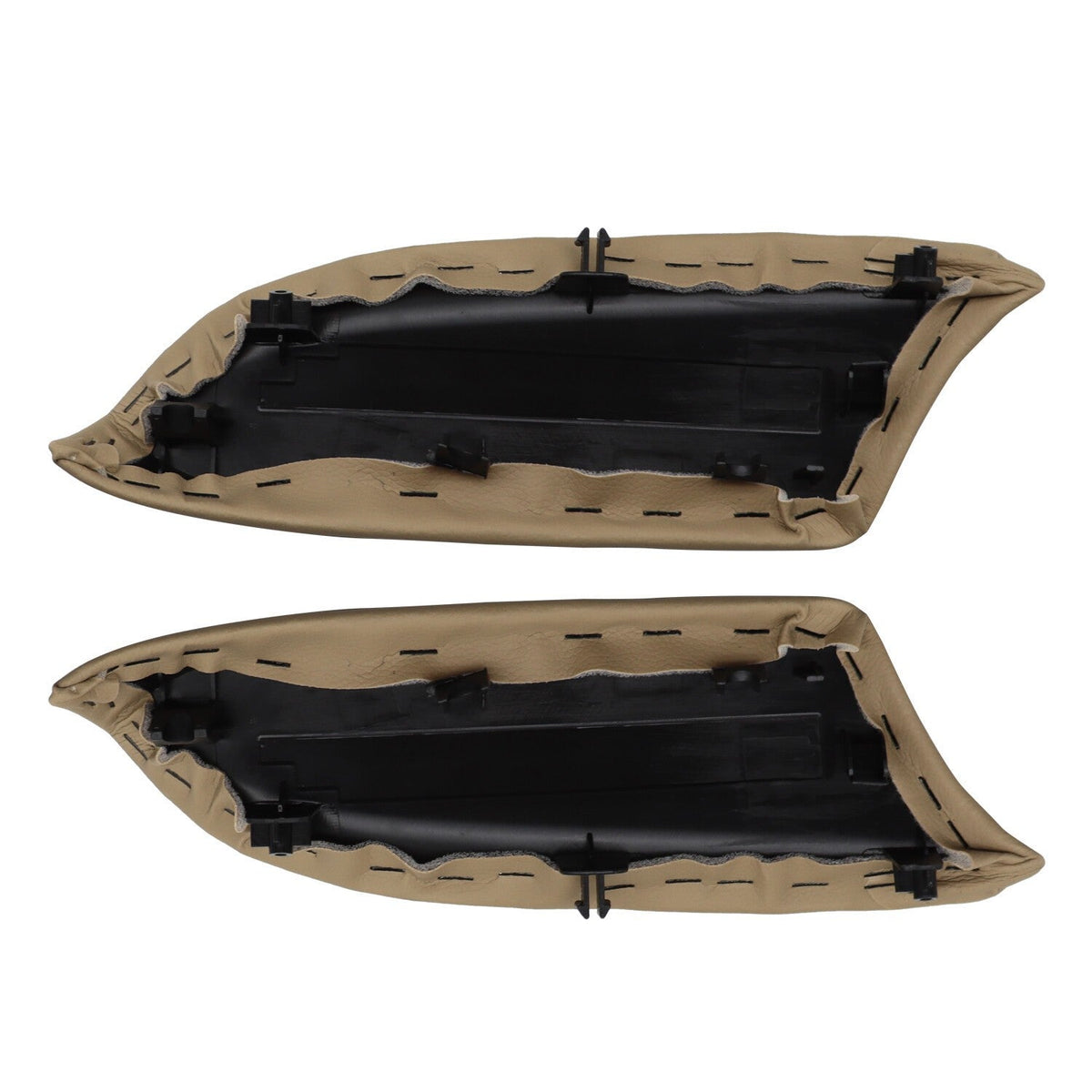 Beige Leather Front Door Armrest Pair LH & RH for 2008-2012 Honda Accord