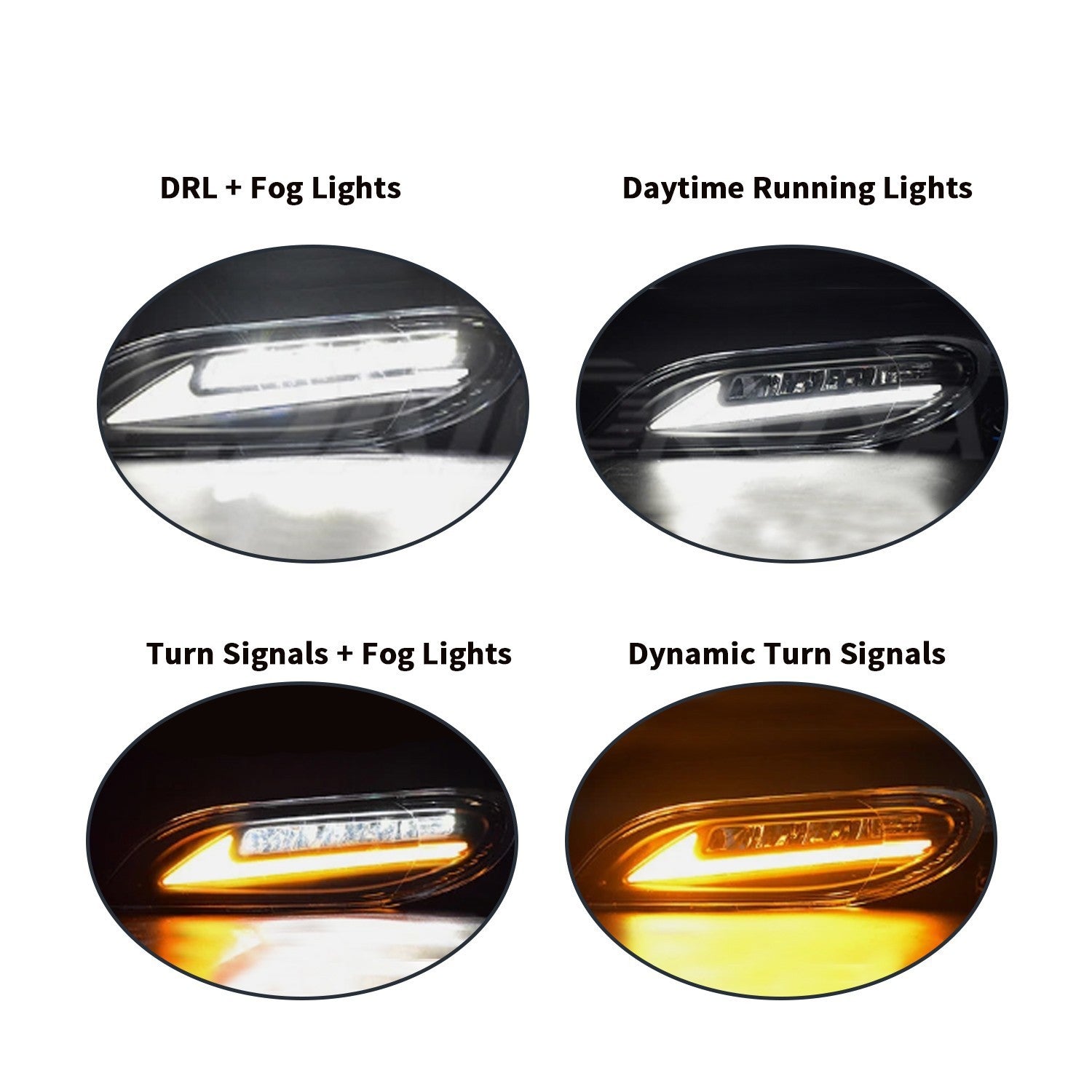 LED Fog Lights Pair for 2005-2008 Toyota Corolla & 2002-2004 Camry Bumper Lamps
