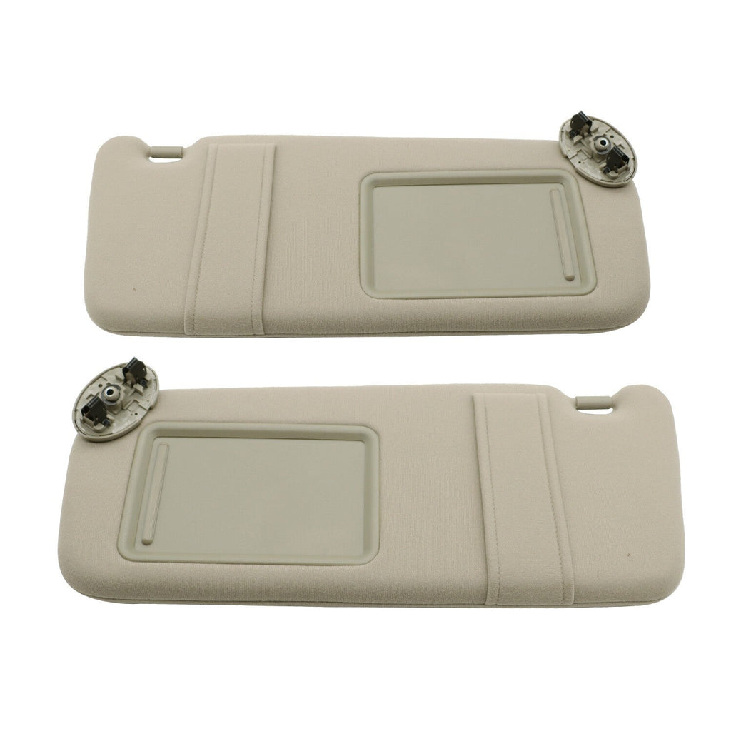 Pair Sun Visors Left & Right for 2007-2011 Toyota Camry Beige Tan