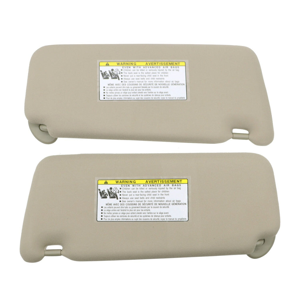 Pair Sun Visors Left & Right for 2007-2011 Toyota Camry Beige Tan
