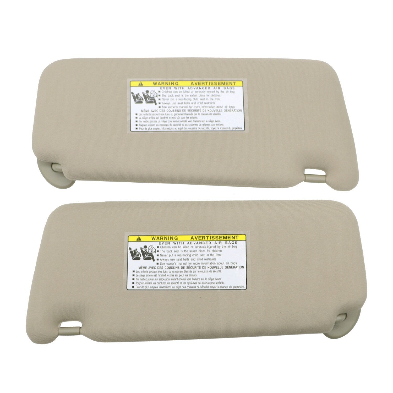 Pair Sun Visors Left & Right for 2007-2011 Toyota Camry Beige Tan