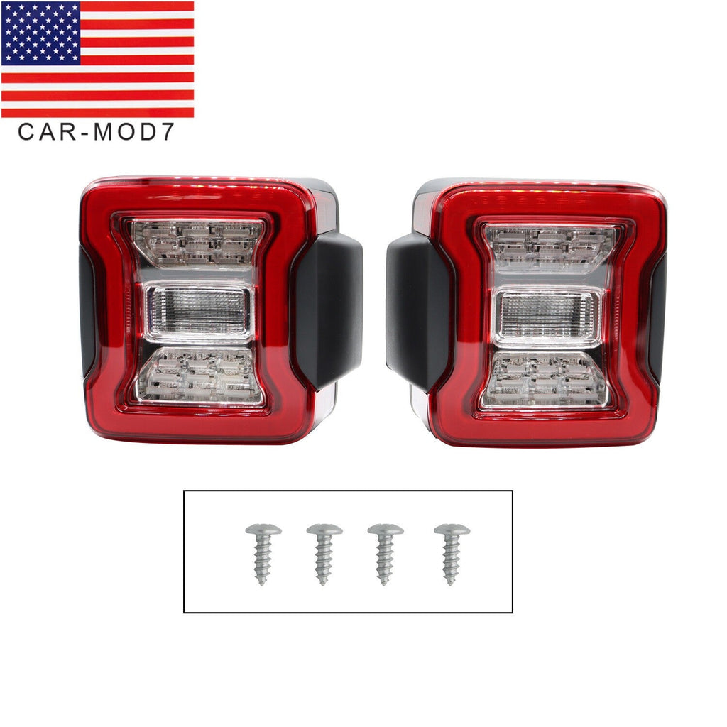 Pair LED Tail Lights Rear Brake Turn Signal Lamps for 2007-2018 Jeep Wrangler JK