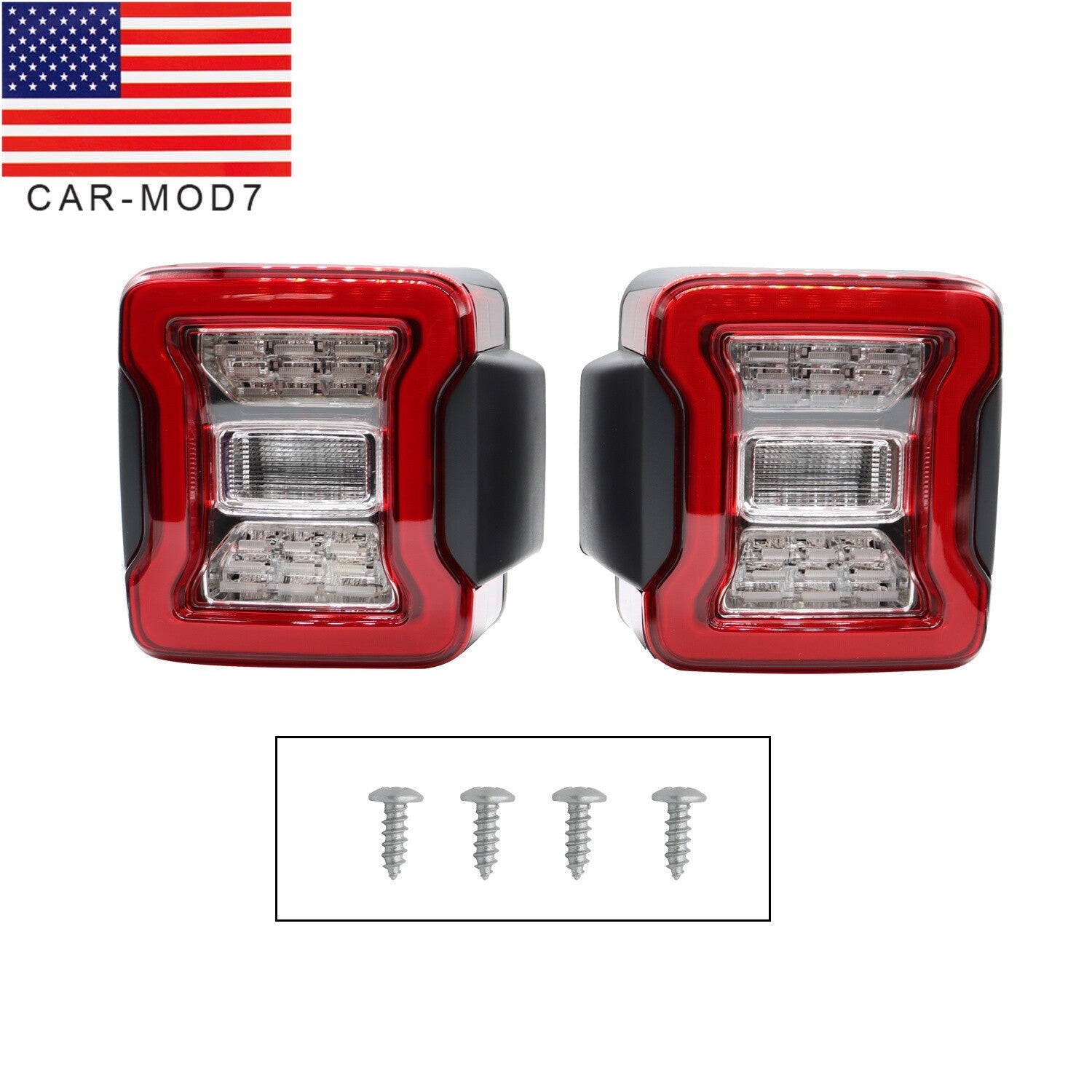 Pair LED Tail Lights Rear Brake Turn Signal Lamps for 2007-2018 Jeep Wrangler JK