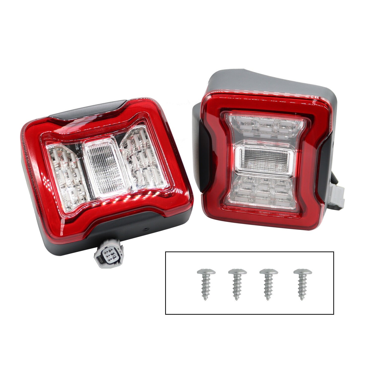 Pair LED Tail Lights Rear Brake Turn Signal Lamps for 2007-2018 Jeep Wrangler JK