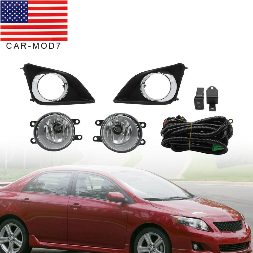 2009-2010 Toyota Corolla Clear Fog Lights Pair w/ Covers & Switch