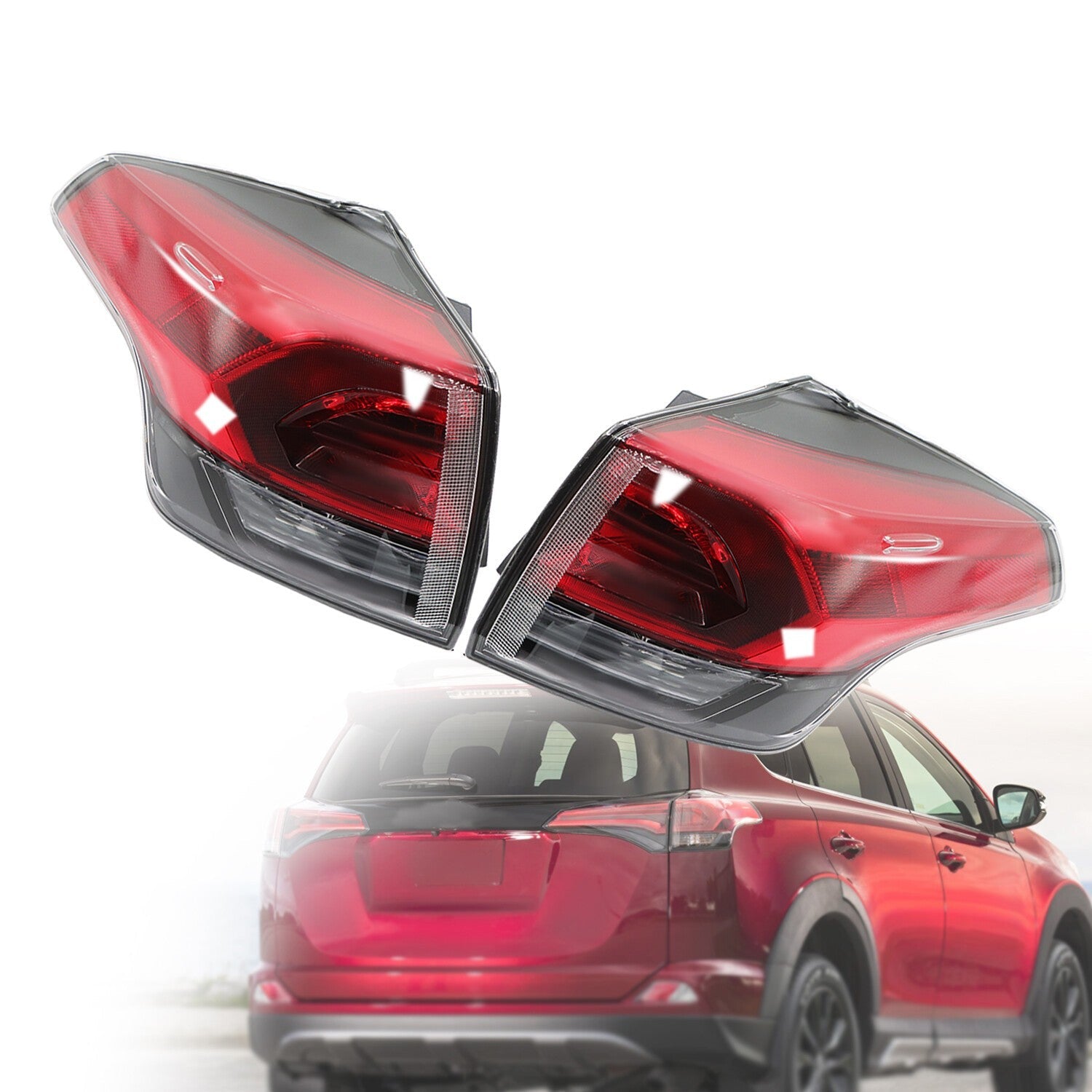 2016-18 Toyota RAV4 Left & Right Tail Light Outer Rear Halogen Pair