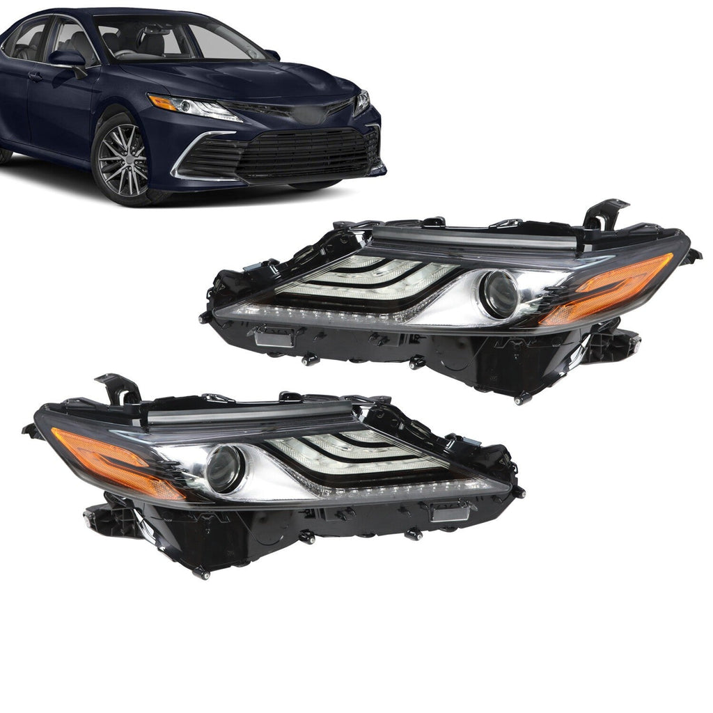 2018-2022 Toyota Camry XSE XLE Full LED Headlights Pair Left & Right Side