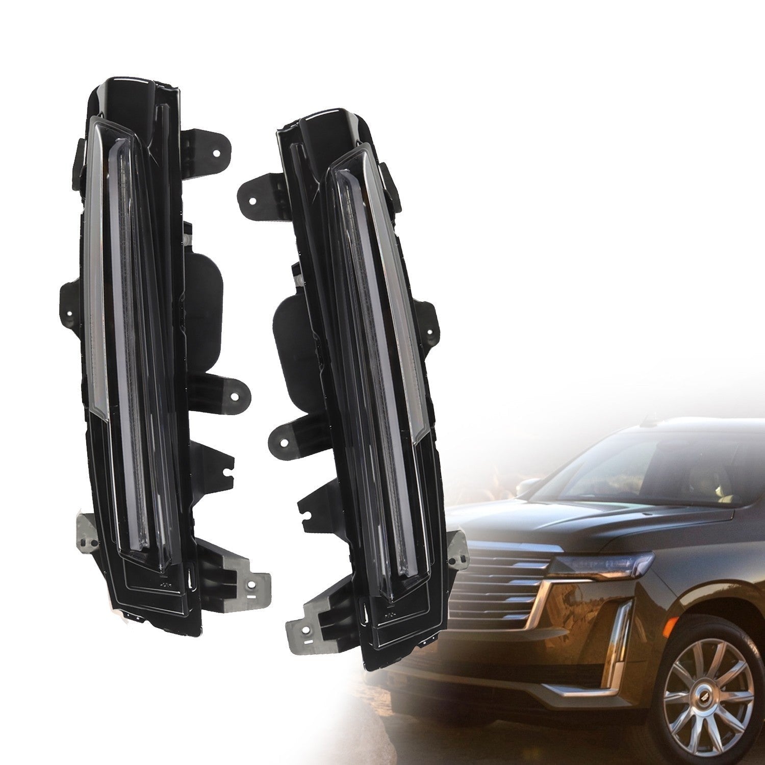 Pair for 2021-2023 Cadillac Escalade LED Fog Light Daytime Running Lamp DRL