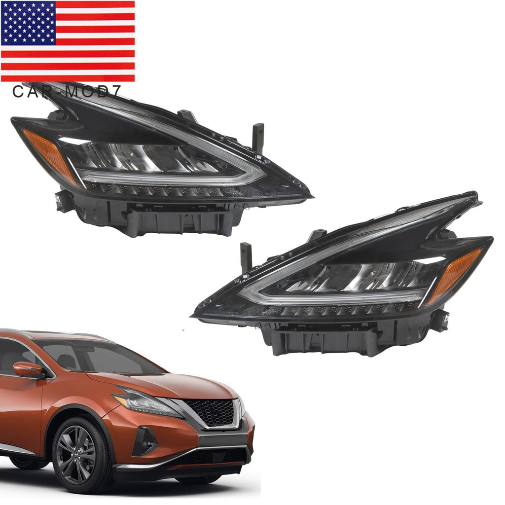 2022-2023 Nissan Murano LED Headlights Black Housing Factory Headlamps Pair