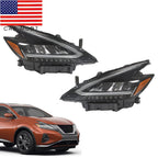 2022-2023 Nissan Murano LED Headlights Black Housing Factory Headlamps Pair