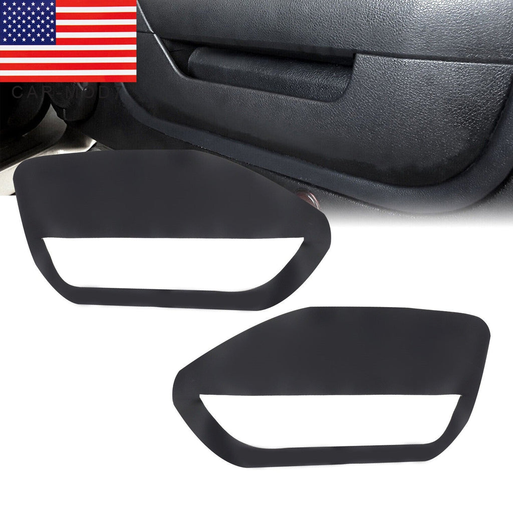 Pair of Black Leather Door Panel Inserts for Ford Mustang 2005-2009