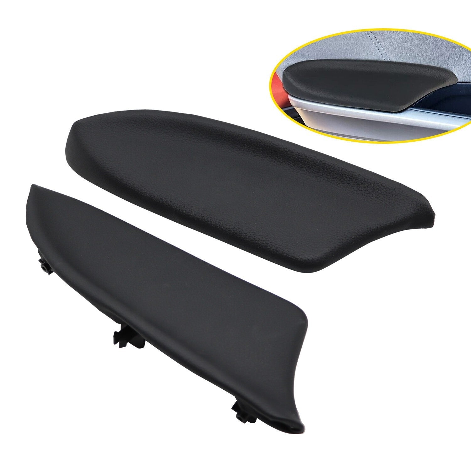 Pair for Honda Accord 2008-2012 Front Door Armrest Lid Cover Black Sedan