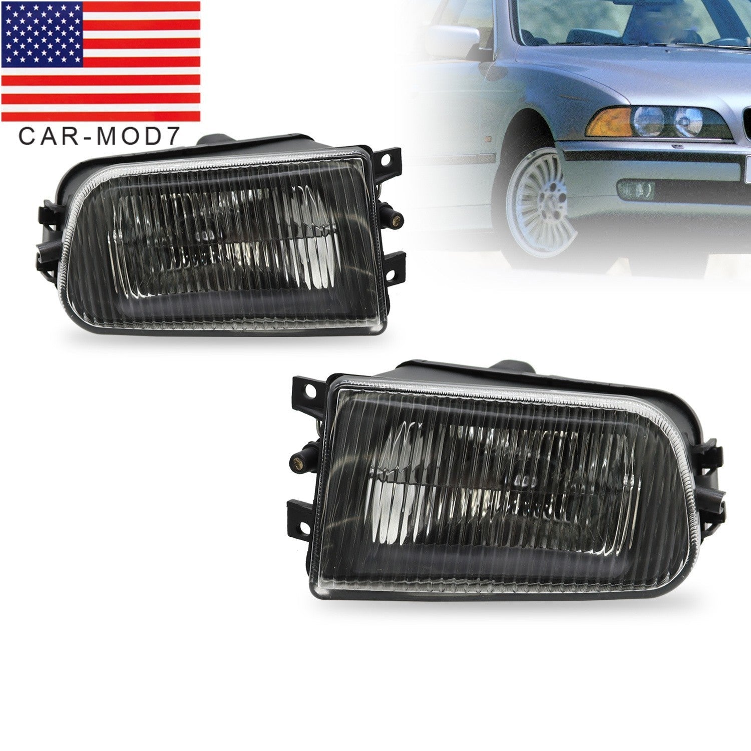Pair Front Bumper Fog Lights for 1996-2002 BMW 528i 540i E39 Z3 Driving Lamp